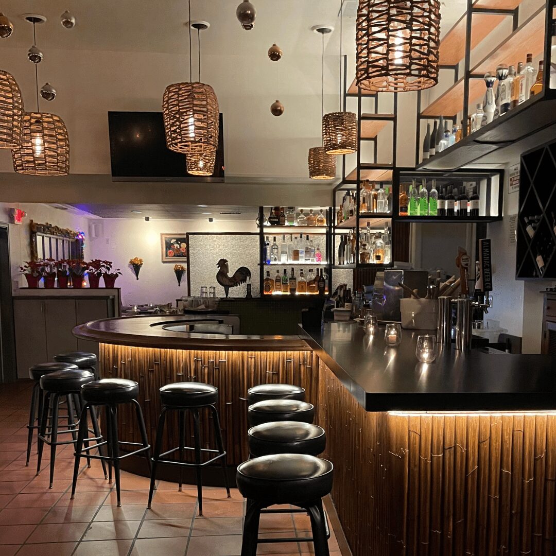 The bar at Bamboo Bar & Restaurant
